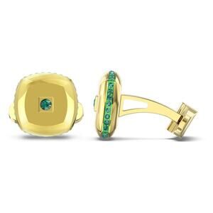 Swarovski Theo cufflinks Earth element, Green, Gold-tone plated New